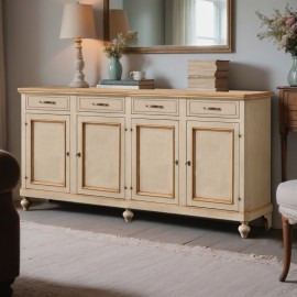 CREDENZA IN LEGNO MASSELLO DECORATA A MANO VARI COLORI E DECORI