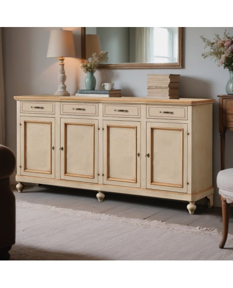 CREDENZA IN LEGNO MASSELLO DECORATA A MANO VARI COLORI E DECORI