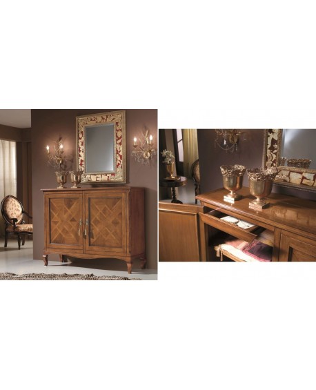 CREDENZINA 2 PORTE C/BUGNE INTARSIATE L.146 H.113 P.49