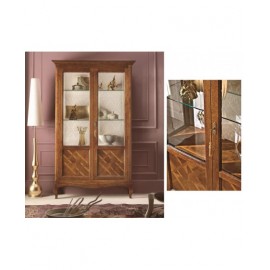 VETRINA 2 PORTE CON BUGNE INTARSIATE L.125 H.207 P.43