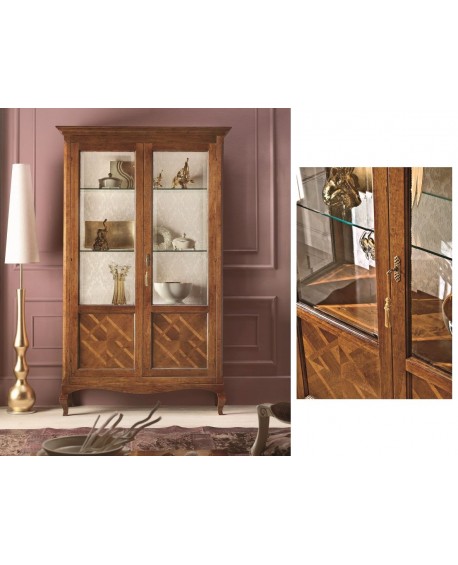 VETRINA 2 PORTE CON BUGNE INTARSIATE L.125 H.207 P.43