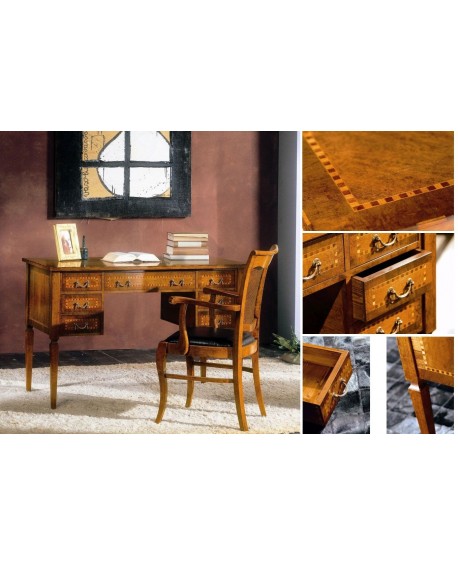 SCRIVANIA IMPERO 7 CASSETTI CON FILETTO L.120 H.80 P.60