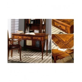 SCRIVANIA INTARSIATA 3 CASSETTI CON TIRETTI L.120 H.80 P.70