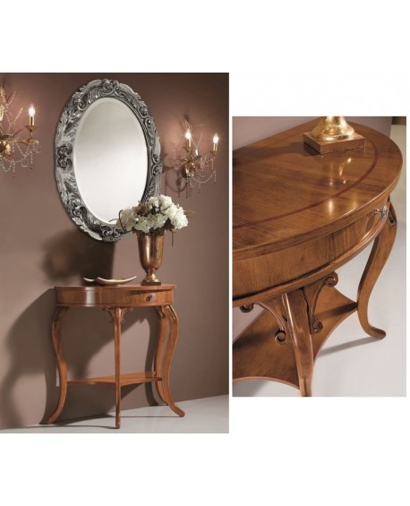 CONSOLLE SAGOMATA , CAPPETTE E PIANO LISCIO CON FILETTO L.84 H.82 P.41