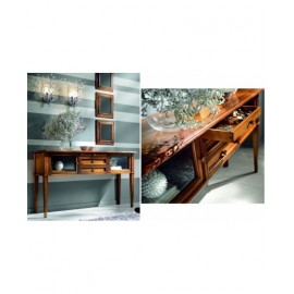 CONSOLLE 3 CASSETTI 2 ANTINE VETRO L.140 H.80 P.40