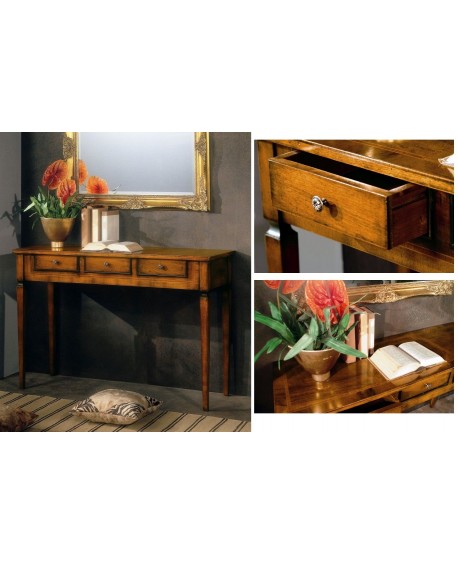 CONSOLLE CON FILETTO 3 CASSETTI L.120 H.80 P.40