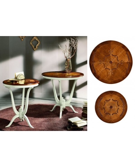 TAVOLINO ROTONDO INTARSIO VERONA D.60 H.73