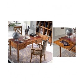 scrittoio legno massello 5 cassetti e 2 tirelle l 142 p 70 h 78