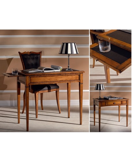 scrittoio legno massello 5 cassetti e 2 tirelle l 142 p 70 h 78