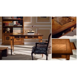 scrittoio legno massello 5 cassetti e 2 tirelle l 142 p 70 h 78