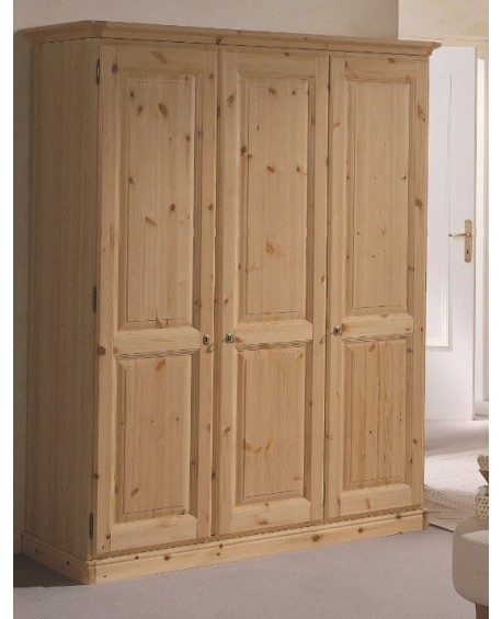 Armadio 3 porte in pino massiccio