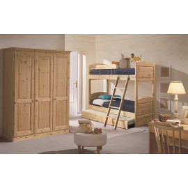 Armadio 3 porte in pino massiccio