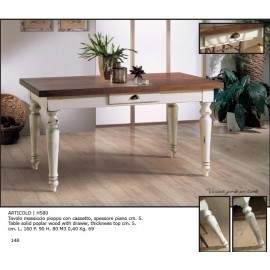 FIXED TISCH BICOLORE DRAWER MASSIVHOLZ HOLZ L 160 P 90 H 80