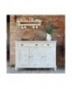 Credenza legno massello 3 ante shabby chic