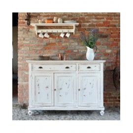 Credenza legno massello 3 ante shabby chic
