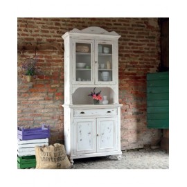 credenza base alzata vetrina legno massello