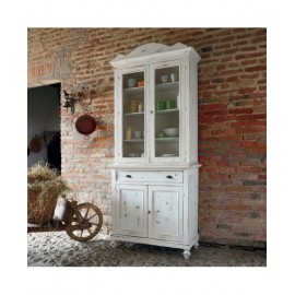 credenza base alzata vetrina legno massello