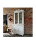 credenza base alzata vetrina legno massello