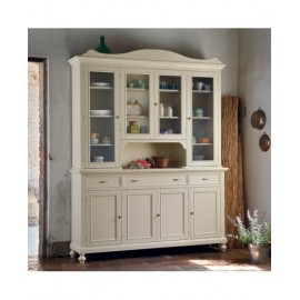 credenza base alzata vetrina legno massello