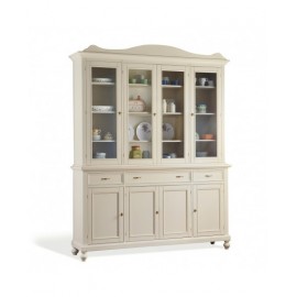 credenza base alzata vetrina legno massello