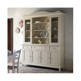 credenza base alzata vetrina legno massello