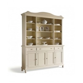 credenza base alzata vetrina legno massello