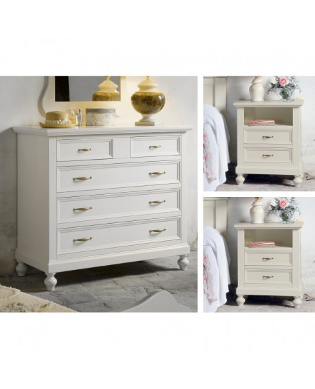 COMO COMODINI LEGNO MASSELLO