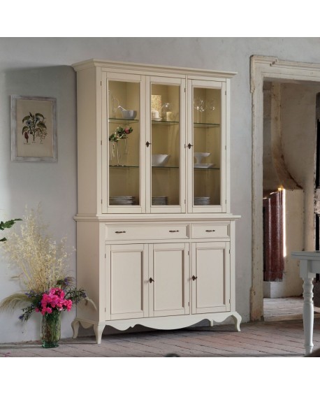 CREDENZA base alzata IN LEGNO MASSELLO