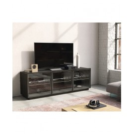 Credenza tre ante a vetro in massello e listellare frassino