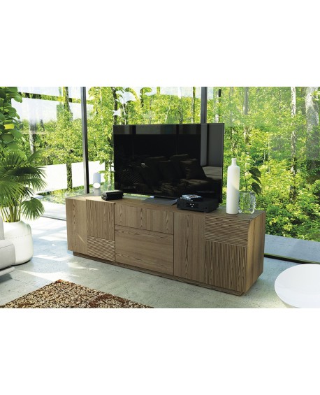 Credenza tre ante in massello e listellare frassino