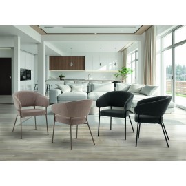 Sedia Imbottita in Tessuto colore Beige                                   L.60 H.82 P.60 HS.49