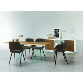 Sedia Imbottita in Similpelle colore Marrone                                   L.58 H.81 P.57 HS.48