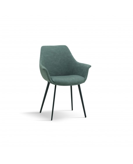 Sedia Imbottita in Similpelle colore Grigio                         L.64 H.84 P.62 HS.48