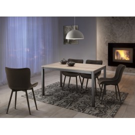 Sedia Imbottita in Similpelle colore Marrone                        L.50 5 H.81 5 P.62 5 HS.47