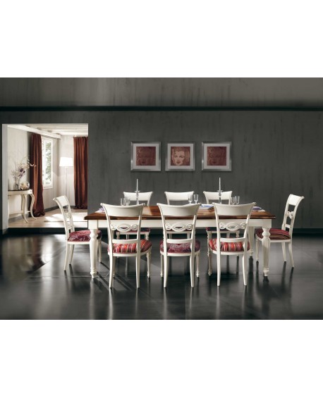 TAVOLO FISSO L.240 P.128 H.78  INTARSIO VERONA GAMBA TORNITA