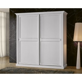 Armadio legno massello 2 ante scorrevoli con cassettiera altezza cm 239