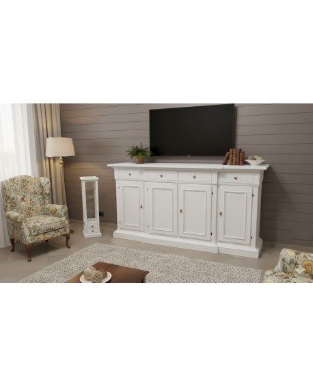 Bahut SOLID WOOD Artigianale 4 PORTES L 224 P 52 H 115