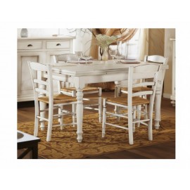 VERLÄNGERUNG HOLZTISCH SQUARE MATT WEISS ANTIKE