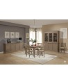 SALA COMPLETA VETRINA CREDENZA TAVOLO 4 SEDIE VARI COLORI LEGNO MASSELLO