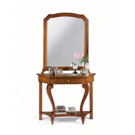 Consola móvil EN MADERA ESPEJO CON ART POOR
