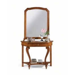 MÖBEL KONSOLE IM HOLZ SPIEGEL MIT POOR ART