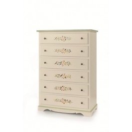 WOCHEN HOLZ 6 FACH CHEST Lack- und weiß gestrichenen