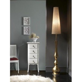 TIROIR 4 TIROIRS BLANC BRILLANT EN BOIS