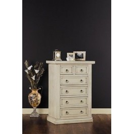 CASSETTIERA LEGNO LACCATO AVORIO ANTICATO