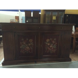 Cupboard DRESSER WALNUT COLOR - ANTIQUE EFFECT WITH FORGED DECORATIONS - AS PHOTO