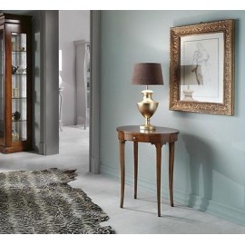 Wohnzimmertisch OVAL eingelegtes Holz