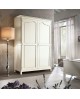 CABINET 2 PORTES EN BOIS MASSIF BLANC ANTICATO - L. 157 - P. 60 - H. 217