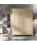CABINET 3 PORTES EN BOIS CRÈME ET BLANC ANTIQUE PROVENZALE - COULEURS DIVERS