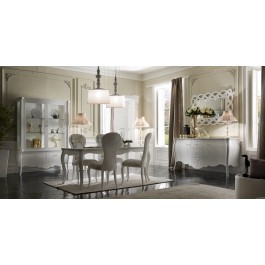 SALA COMPLETA COME FOTO LEGNO MASSELLO BOMBATA COLORE BIANCO VARI COLORI