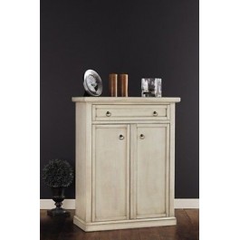 CABINET 2 PORTES PEINTES IVORY BOIS ANTIQUE